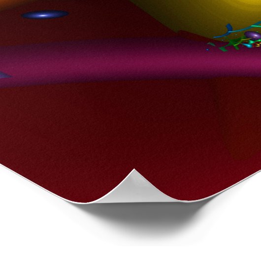 Rainbow Colored Hearts Spiral Poster (Ecke)