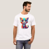 Rainbow Colored Kitten Cartoon T-Shirt (Vorne ganz)