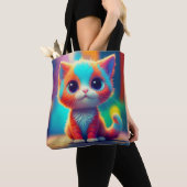 Rainbow Colored Kitten Cartoon Tasche (Von Nahem)