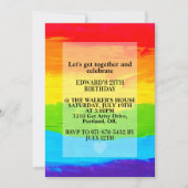 Rainbow Colored Leinwand Painting Birthday Party Einladung (Vorderseite)