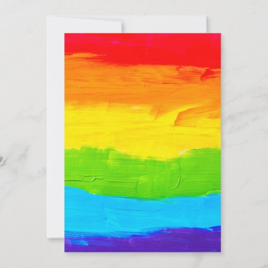 Rainbow Colored Leinwand Painting Birthday Party Einladung (Rückseite)