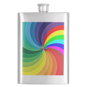 Rainbow Colored Mandala-46556 Flachmann