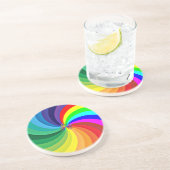 Rainbow Colored Mandala-46556 Getränkeuntersetzer (Seite)
