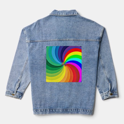 Rainbow Colored Mandala-46556 Jeansjacke (Rückseite)