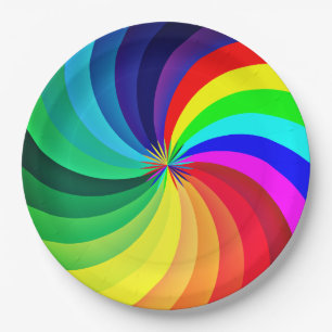 Rainbow Colored Mandala-46556 Pappteller