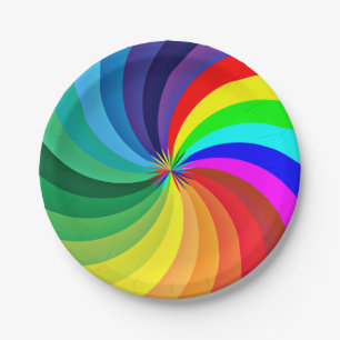 Rainbow Colored Mandala-46556 Pappteller