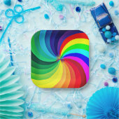 Rainbow Colored Mandala-46556 Pappteller (Party)