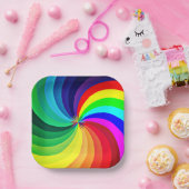 Rainbow Colored Mandala-46556 Pappteller (Party)
