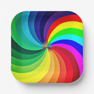 Rainbow Colored Mandala-46556 Pappteller
