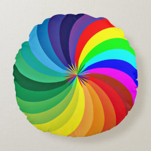 Rainbow Colored Mandala-46556 Rundes Kissen
