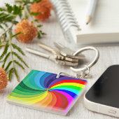 Rainbow Colored Mandala-46556 Schlüsselanhänger (Vorderseite rechts)
