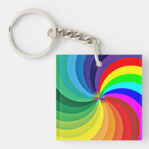 Rainbow Colored Mandala-46556 Schlüsselanhänger