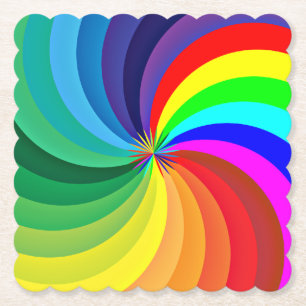 Rainbow Colored Mandala-46556 Untersetzer