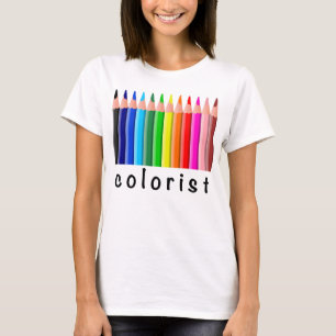 Rainbow Colored Pencies Colorist Design T-Shirt