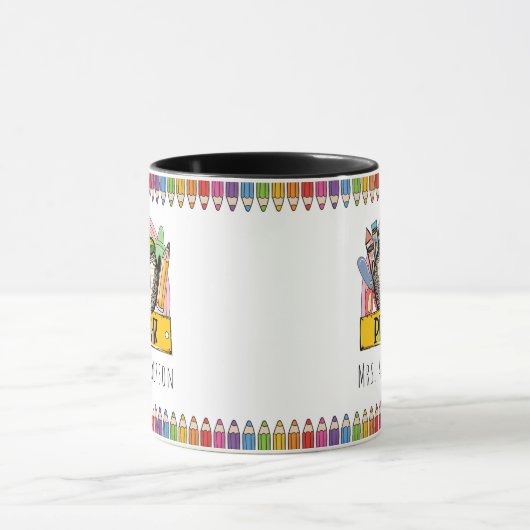 Rainbow Colored Pencils Lehrerin Tasse (Zentrum)