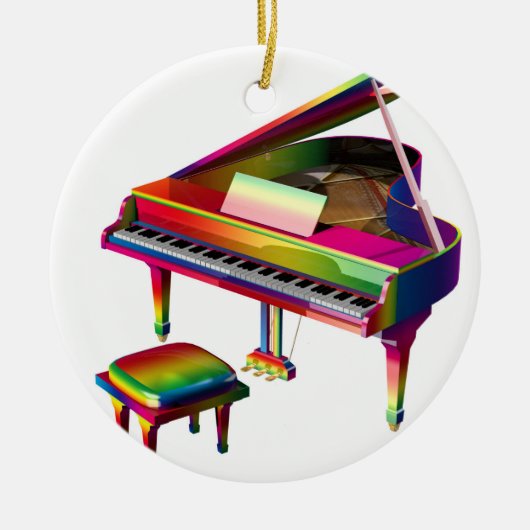 Rainbow Colored Piano Keramik Ornament (Vorne)