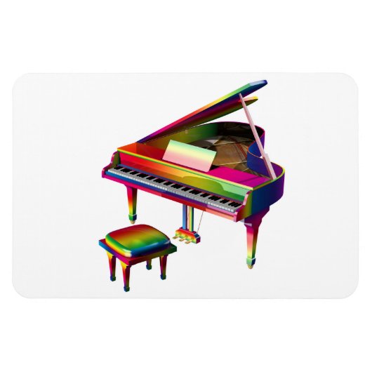 Rainbow Colored Piano Magnet (Horizontal)