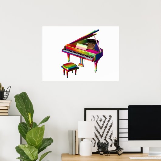 Rainbow Colored Piano Poster (Heimbüro)