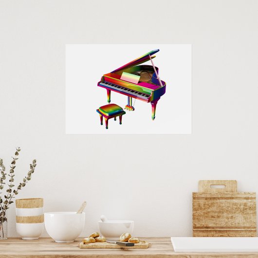 Rainbow Colored Piano Poster (Küche)