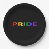 Rainbow Colored Pride Word Pappteller (Vorderseite)