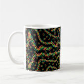 Rainbow Colored Seurat Style Pointillism Pattern Kaffeetasse (Links)
