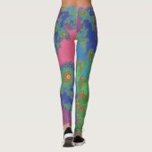 Rainbow Colored Spiral Fraktal Design Leggings (Rückseite)