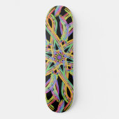 Rainbow Colored String Rope Pattern Art Skateboard (Vorderseite)