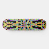 Rainbow Colored String Rope Pattern Art Skateboard (Horizontal)