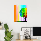 Rainbow Colored Tree and Sky Poster (Heimbüro)