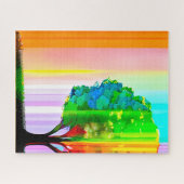 Rainbow Colored Tree and Sky Puzzle (Horizontal)