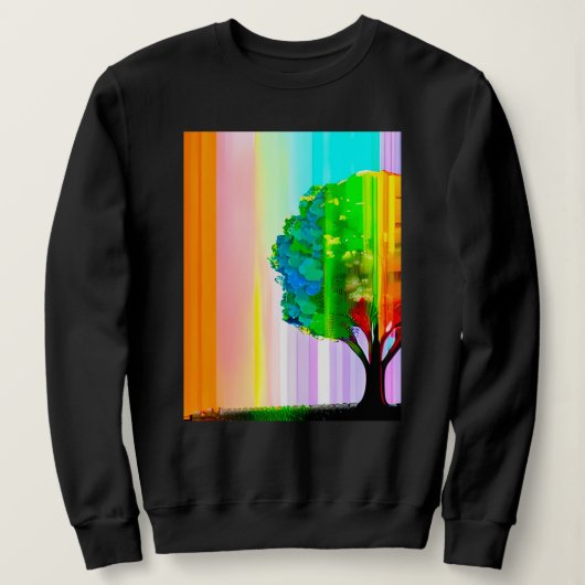 Rainbow Colored Tree and Sky Sweatshirt (Design vorne)