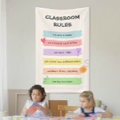 Rainbow Colorful Custom Teacher's Classroom Rules Banner