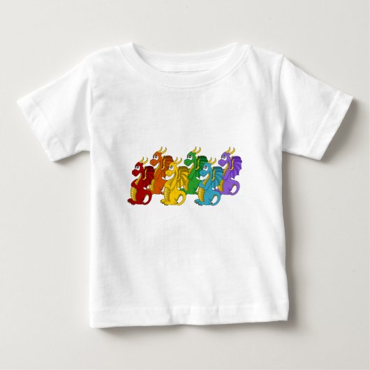 Rainbow colorful dragons cartoon baby t-shirt (Vorderseite)