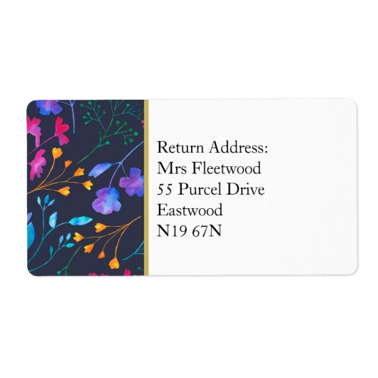 Rainbow Colorful Floral Muster Address Labels (Vorne)