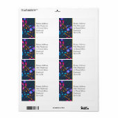 Rainbow Colorful Floral Muster Address Labels (Vorne)