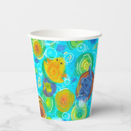 Rainbow colorful frogs cup pappbecher