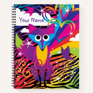 Rainbow Colorful Funky Fox Notizblock