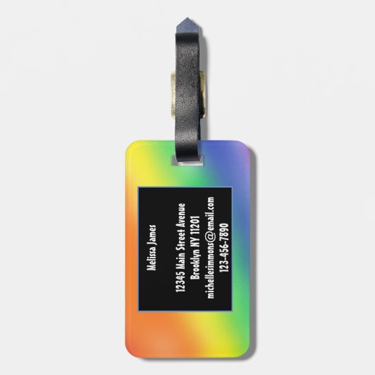 Rainbow Colorful Gepäckanhänger (Rückseite vertikal)
