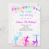 Rainbow Colorful Girls Gymnastic Birthday Einladun Einladung (Vorderseite)