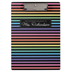 Rainbow Colorful Homeschool Lehrerin Zwischenablag Klemmbrett