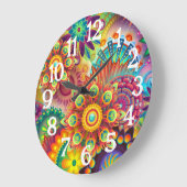 Rainbow Colorful Mandalases Clock Große Wanduhr (Winkel)