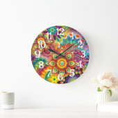 Rainbow Colorful Mandalases Clock Große Wanduhr (Zuhause)