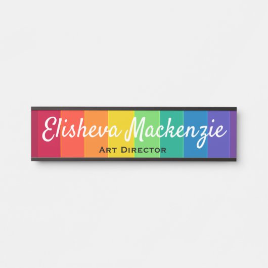 Rainbow Colorful Office Door Signature Plate Türschild (Vorderseite )