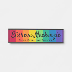 Rainbow Colorful Office Door Signature Plate Türschild