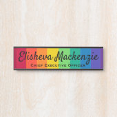 Rainbow Colorful Office Door Signature Plate Türschild (Vorderseite )