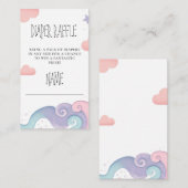 Rainbow Colorful on Cloud 9 Windelruder Begleitkarte (Vorne/Hinten)