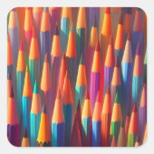 Rainbow Colorful Pencil Palette Farbe Quadratischer Aufkleber (Vorderseite)