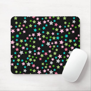 Rainbow Colorful Stars Schwarze Sternennacht Mousepad