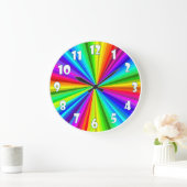 Rainbow Colorful, Wall Clock Rainbow Große Wanduhr (Zuhause)