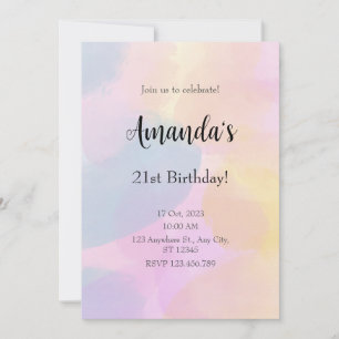 Rainbow Colorful Watercolor jedes Alter Geburtstag Einladung
